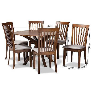 Baxton Studio Lore Dining Table & Chair 7-piece Set