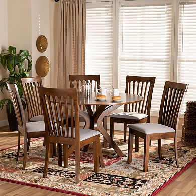 Baxton Studio Lore Dining Table & Chair 7-piece Set
