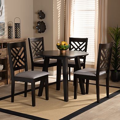 Baxton Studio Lilly Gray 5-Piece Dining Set