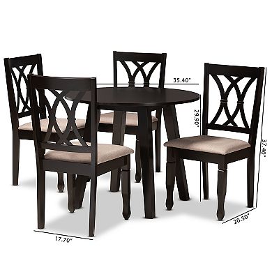 Baxton Studio Millie Gray 5-Piece Dining Set