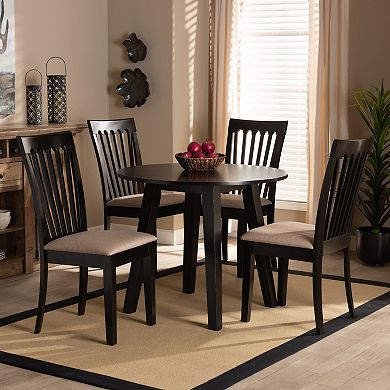 Baxton Studio Maisie Brown 5-Piece Dining Set