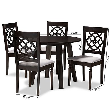 Baxton Studio Eliza Gray 5-Piece Dining Set