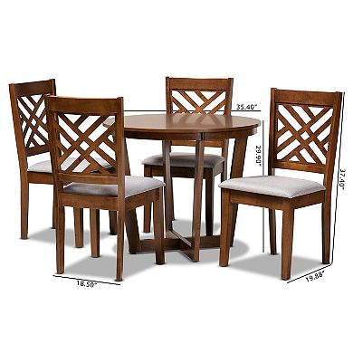 Baxton Studio Alena Gray 5-Piece Dining Set