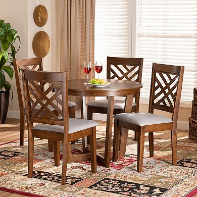 Baxton Studio Alena Gray 5-Piece Dining Set