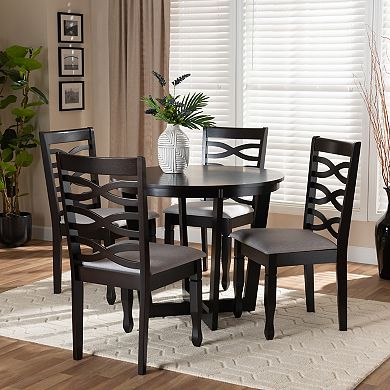 Baxton Studio Leda Gray 5-Piece Dining Set