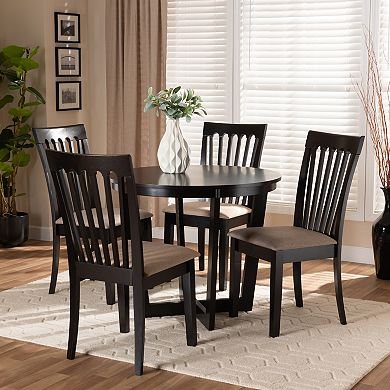 Baxton Studio Nellie Brown 5-Piece Dining Set