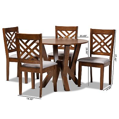 Baxton Studio Elise Gray 5-Piece Dining Set