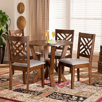 Baxton Studio Elise Gray 5-Piece Dining Set