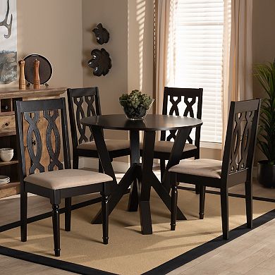 Baxton Studio Anise Gray 5-Piece Dining Set
