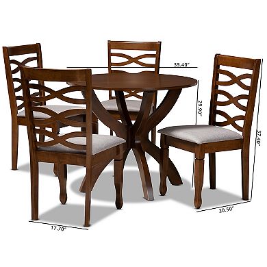 Baxton Studio Aspen Gray 5-Piece Dining Set