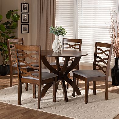 Baxton Studio Aspen Gray 5-Piece Dining Set