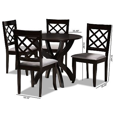 Baxton Studio Savina Gray 5-Piece Dining Set
