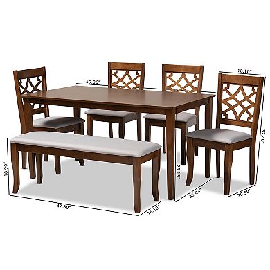 Baxton Studio Dori Gray 5-Piece Dining Set