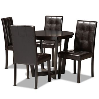 Baxton Studio Vida Dark Brown 5 pc Dining Set