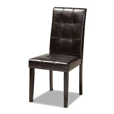 Baxton Studio Vida Dark Brown 5-Piece Dining Set