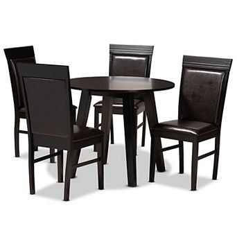 Baxton Studio Miya Dark Brown 5 pc Dining Set
