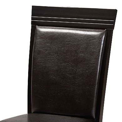 Baxton Studio Miya Dark Brown 5-Piece Dining Set