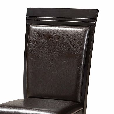 Baxton Studio Ancel Dark Brown 5-Piece Dining Set