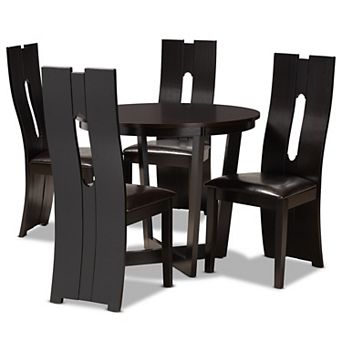 Baxton Studio Sorley Dark Brown 5 pc Dining Set