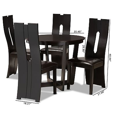 Baxton Studio Sorley Dark Brown 5-Piece Dining Set