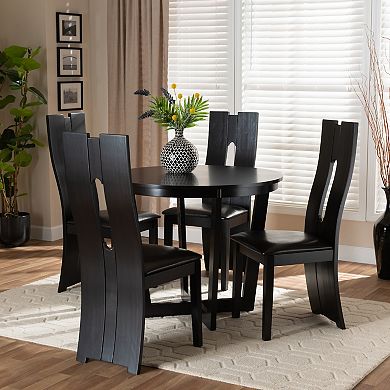 Baxton Studio Sorley Dark Brown 5-Piece Dining Set