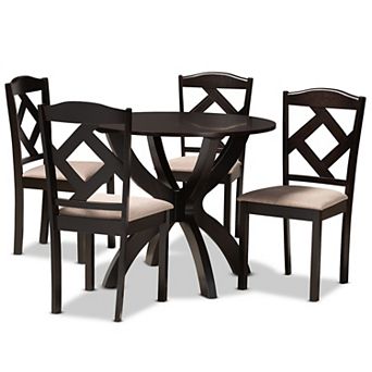 Baxton Studio Quinlan Brown 5 pc Dining Set