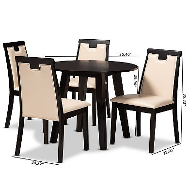 Baxton Studio Ryan Beige 5-Piece Dining Set