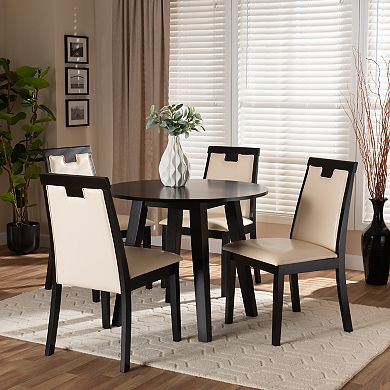 Baxton Studio Ryan Beige 5-Piece Dining Set