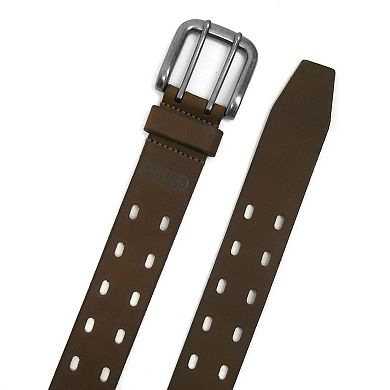 Men's Smith's Workwear 38mm Double Prong Perforated Leather Belt