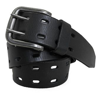 Men's Smith's Workwear 38mm Double Prong Perforated Leather Belt