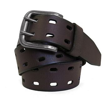 Men's Smith's Workwear 38mm Double Prong Perforated Leather Belt