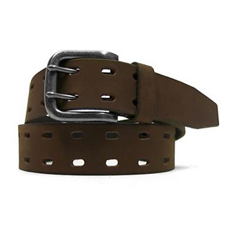 Men's Smith's Workwear 38mm Double Prong Perforated Leather Belt