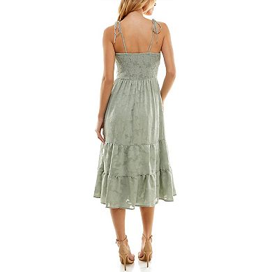 Juniors' Speechless Tiered Hem Midi Dress