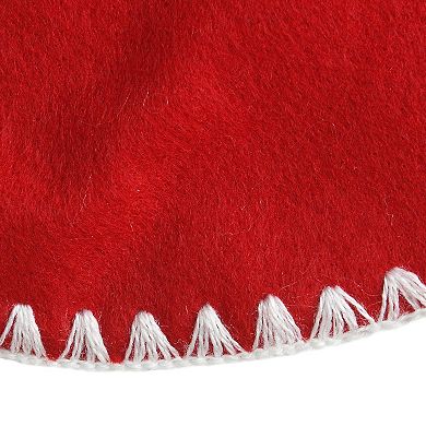 National Tree Company Button Scalloped Red Christmas Tree Skirt