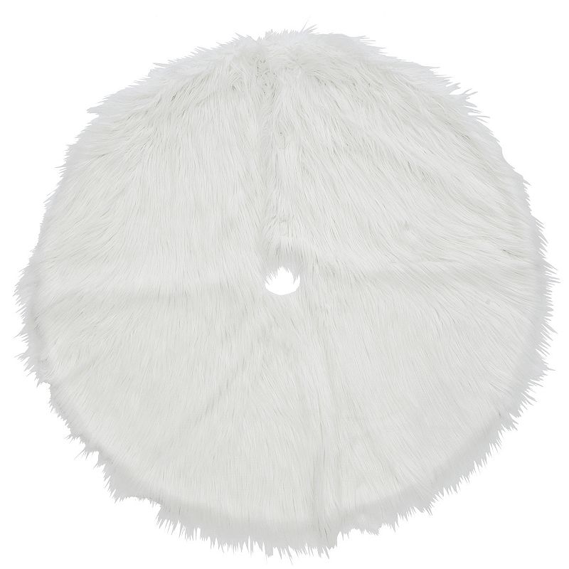 National Tree Company White High Pile Faux Fur Christmas Tree Skirt