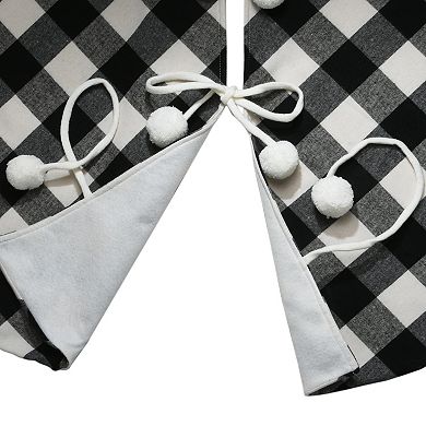 National Tree Company Black & White Plaid Christmas Tree Skirt