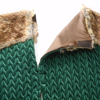 National Tree Company Quilted Faux Fur Trim Christmas Tree Skirt