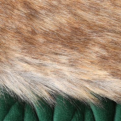 National Tree Company Quilted Faux Fur Trim Christmas Stocking