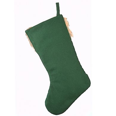 National Tree Company Quilted Faux Fur Trim Christmas Stocking
