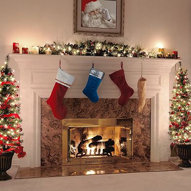 National Tree Company Blue Velvet Christmas Stocking