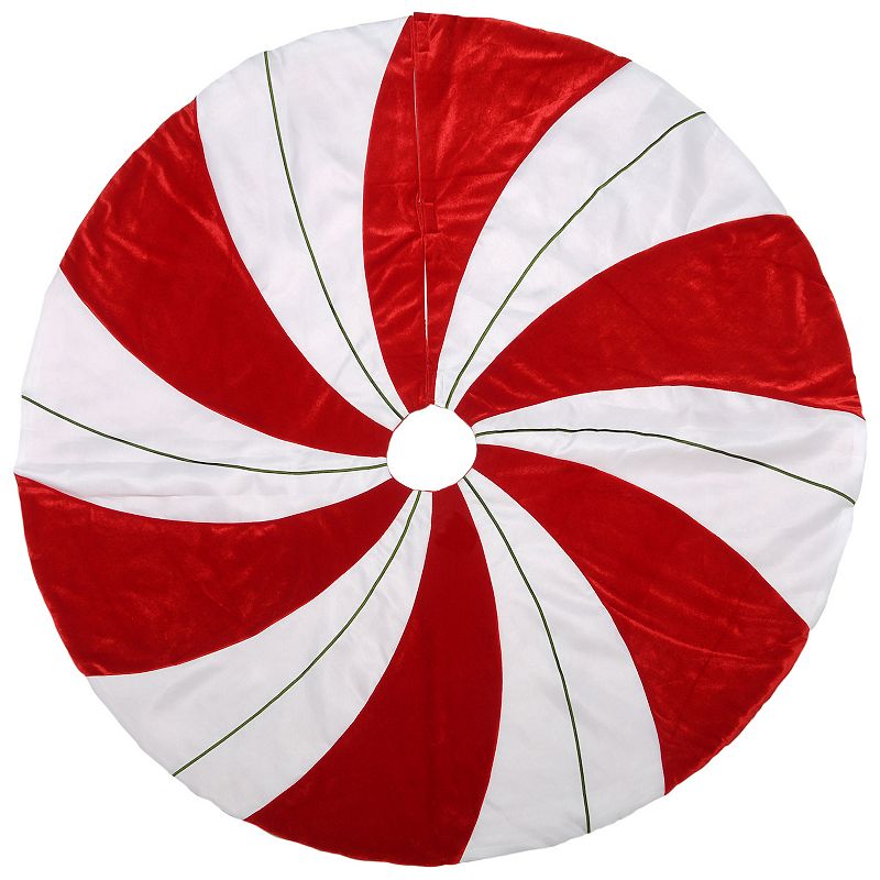 National Tree Company Peppermint Christmas Tree Skirt, Red