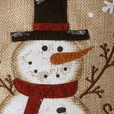 National Tree Company Alpine Snowman Faux Fur Trim Christmas Stocking