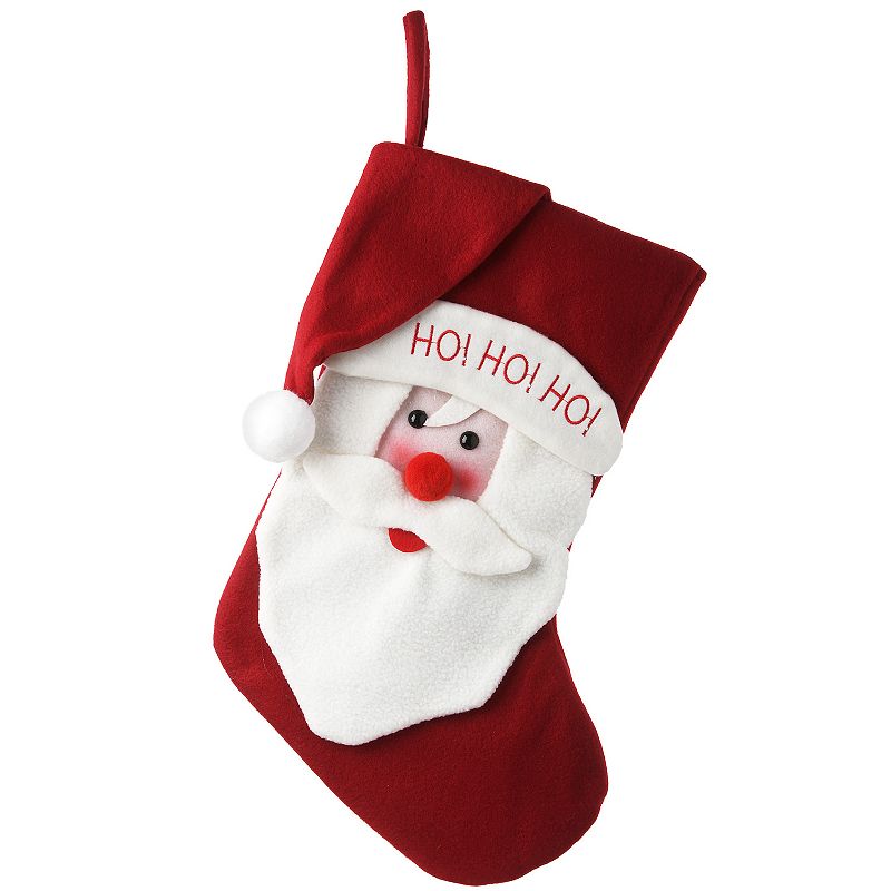 National Tree Company Ho! Ho! Ho! Santa Christmas Stocking, Red, 18