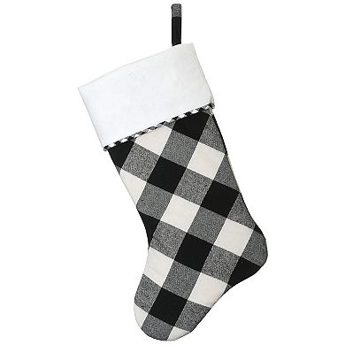 National Tree Company Black Plaid Christmas Stocking