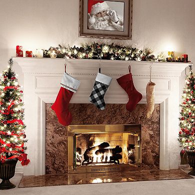 National Tree Company Black Plaid Christmas Stocking