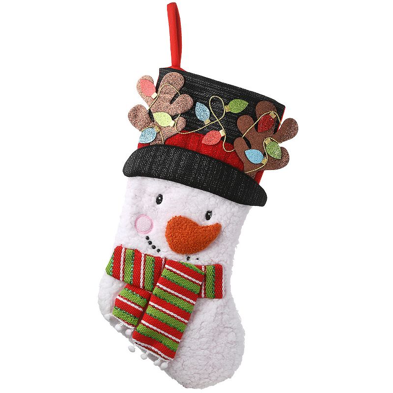 National Tree Company Be Merry Snowman Christmas Stocking, White, 20