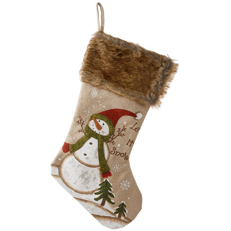National Tree Company Snowman Christmas Stocking, Brown