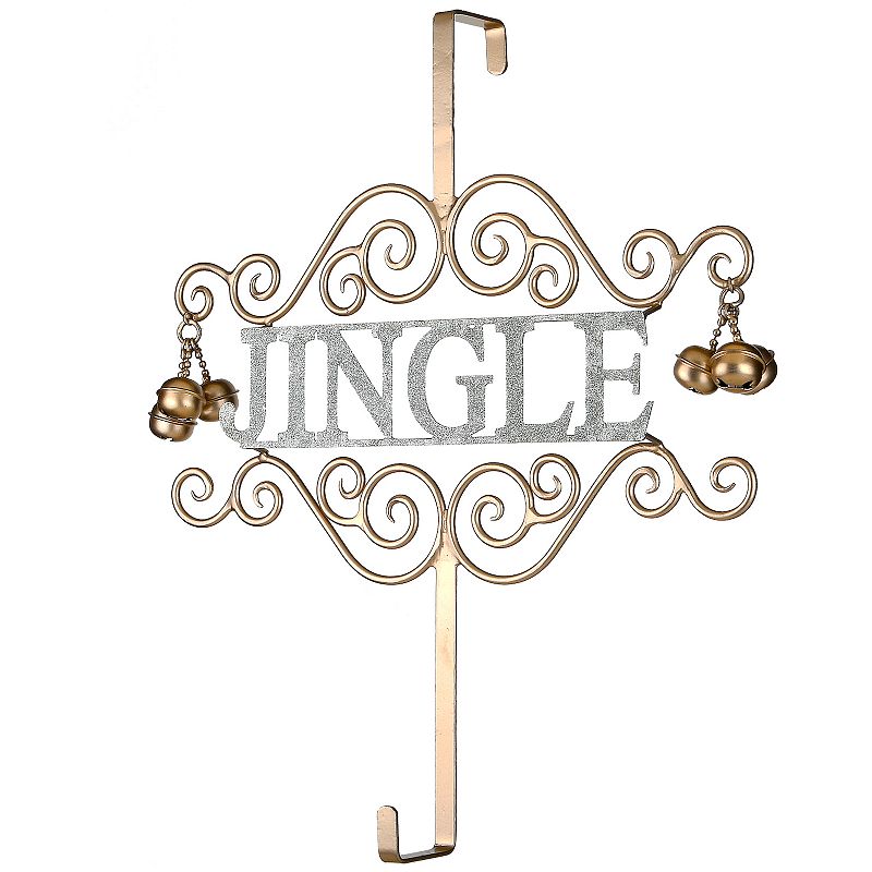 National Tree Company Jingle Christmas Over The Door Wreath Hanger, White,