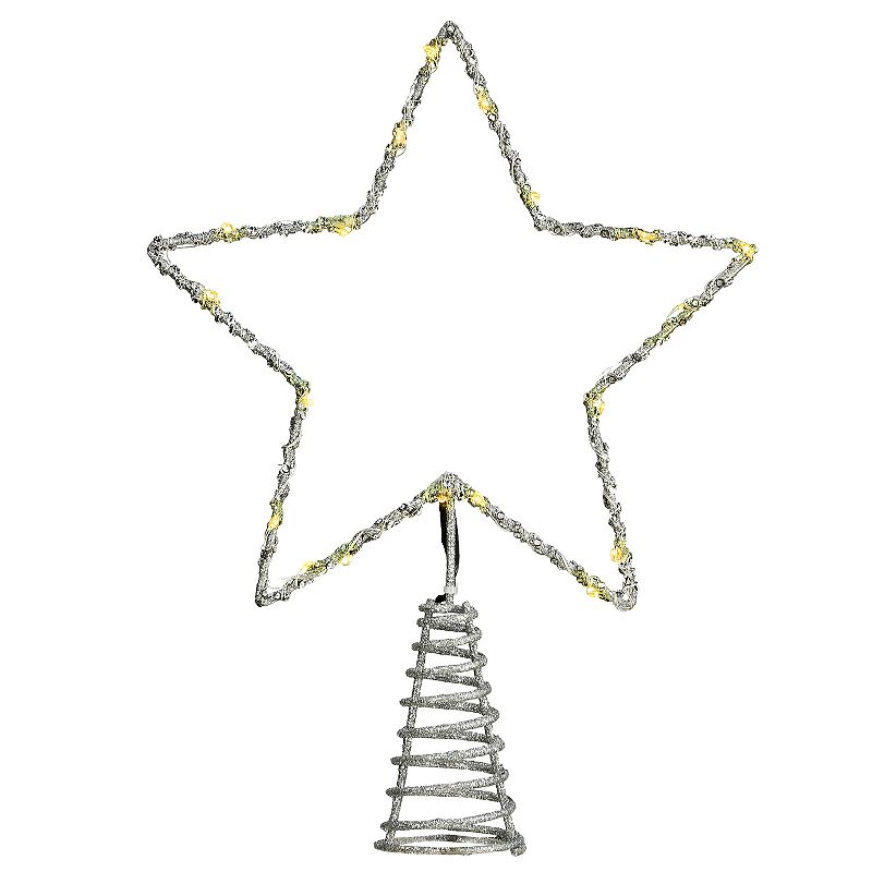 National Tree Company LED Star Christmas Tree Topper, Silver