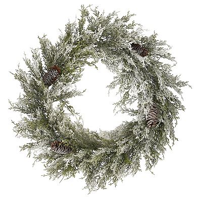 National Tree Company Pre-Lit Snowy Artificial Christmas Wreath